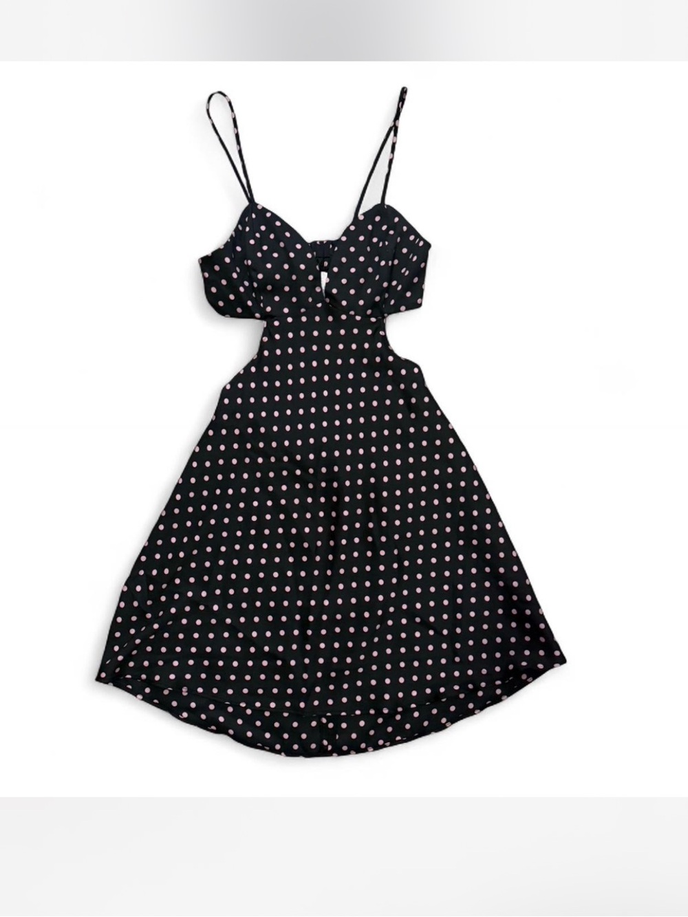 Zara Black Mini Dress with Pink Polka Dots
